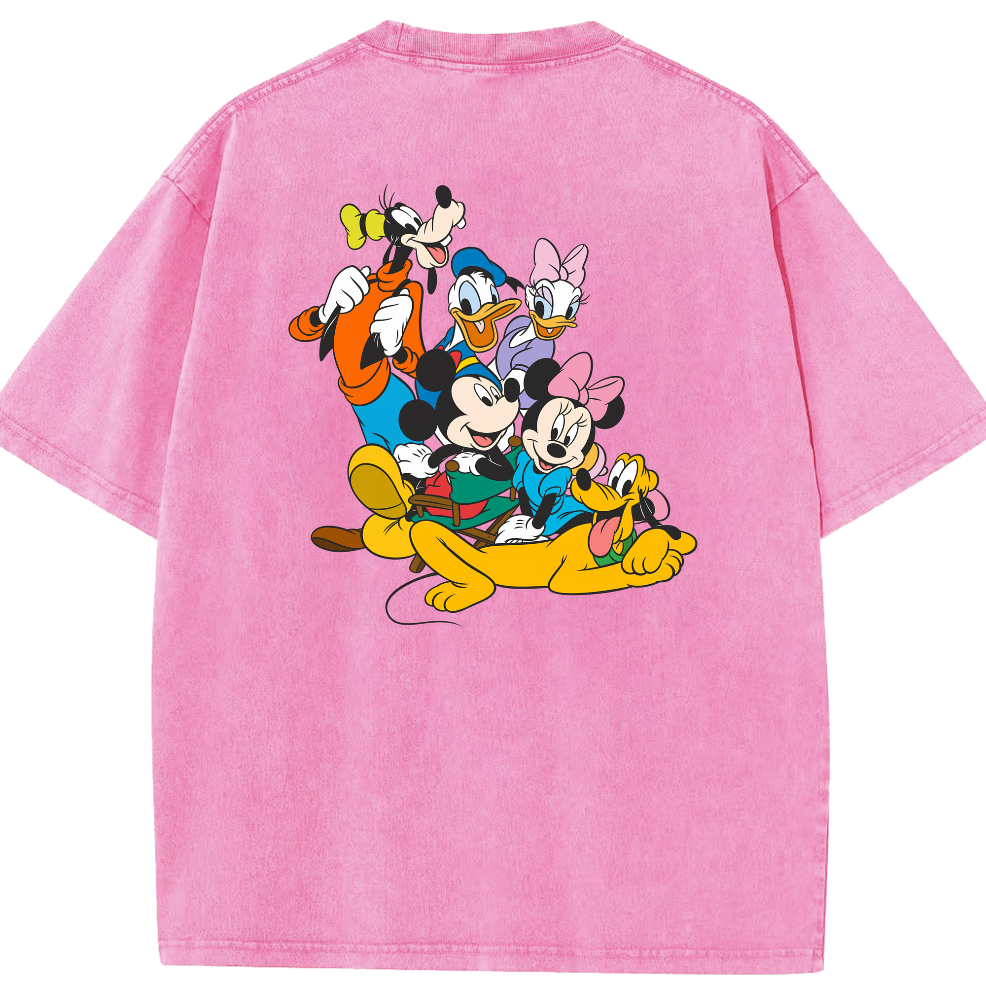（画像用） ミッキーマウス Mickey Mouse 綿100% ヴィンテージ風 半袖Tシャツ（背面プリント）